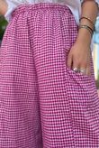 Arbi Gingham Relaxed Barrel Pant Magenta